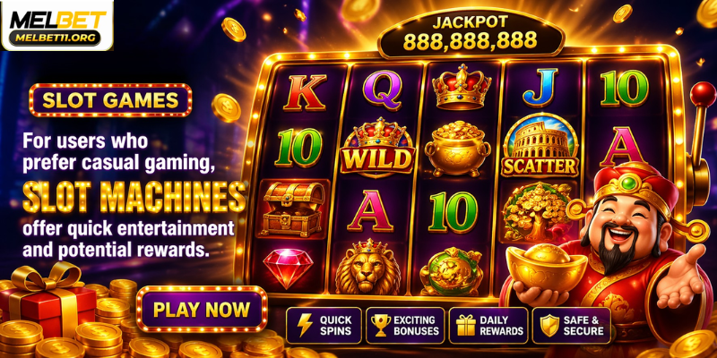 For users who prefer casual gaming, slot machines offer quick entertainment and potential rewards.
