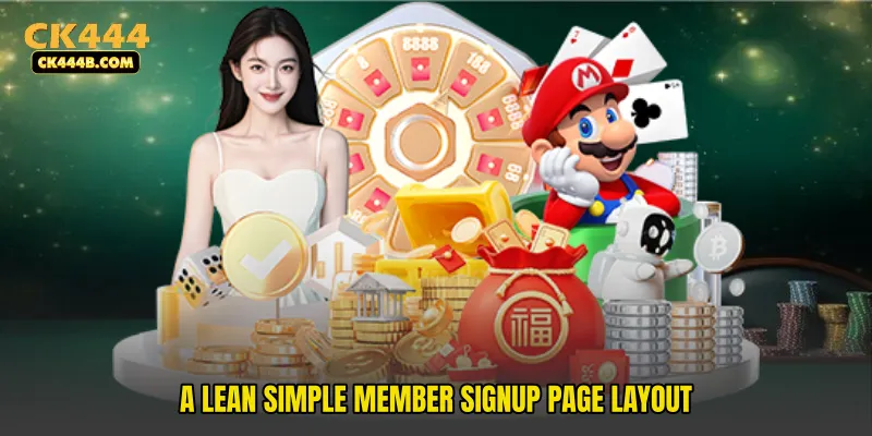 A lean Simple Member Signup Page layout